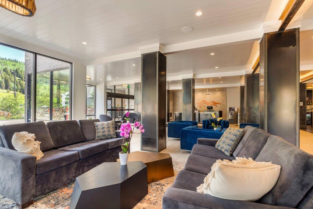 Another modern living area with comfortable seating