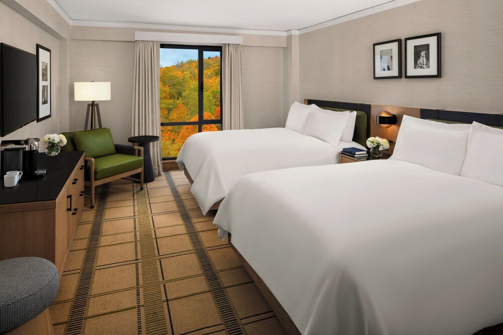 Hotel room with two beds at Fairmont Tremblant