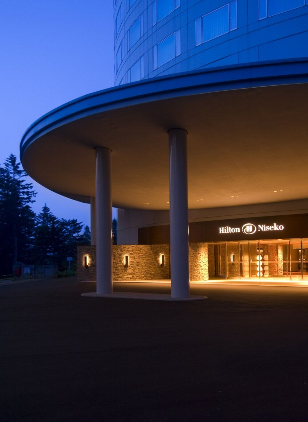 Hotel entrance at Hilton Niseko Village in Hokkaido