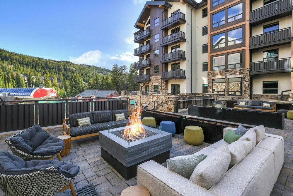 Rooftop patio with seating