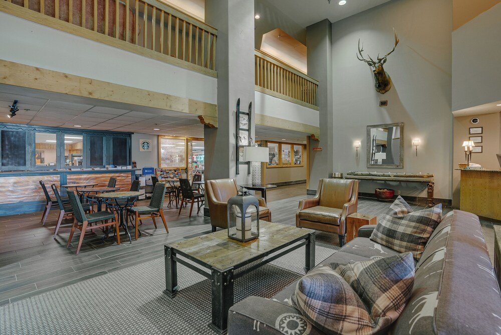 Spacious lobby at the Lodge at Angel Fire Resort