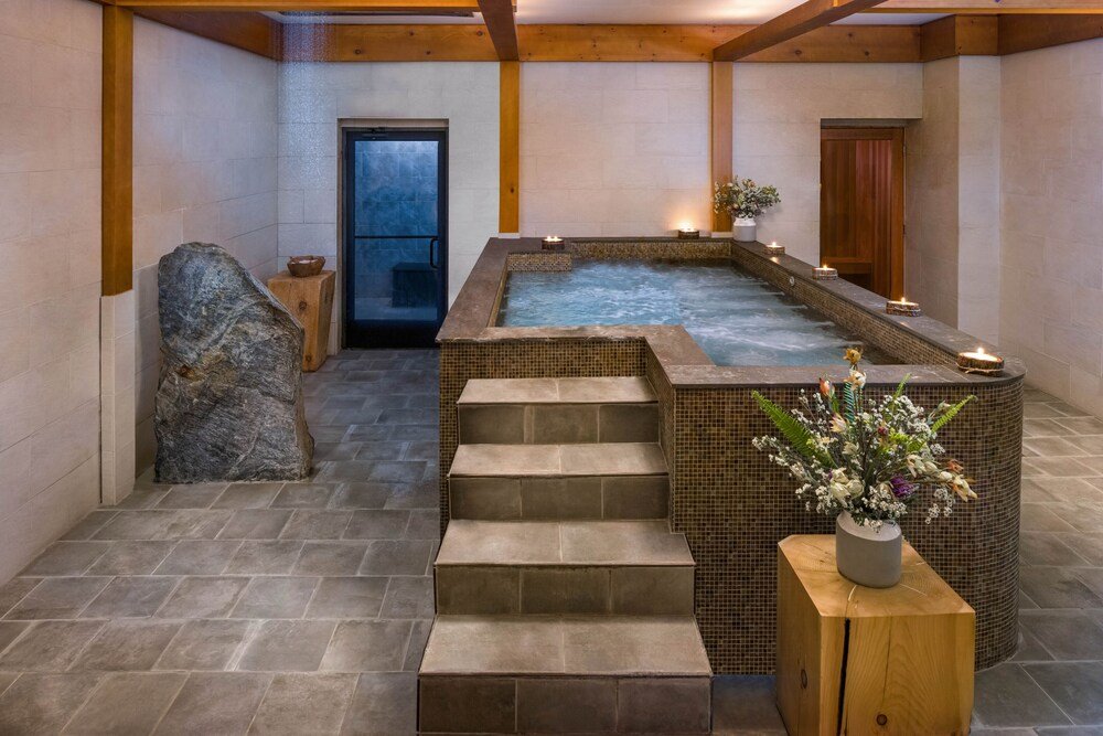 Spa area with soft lighting