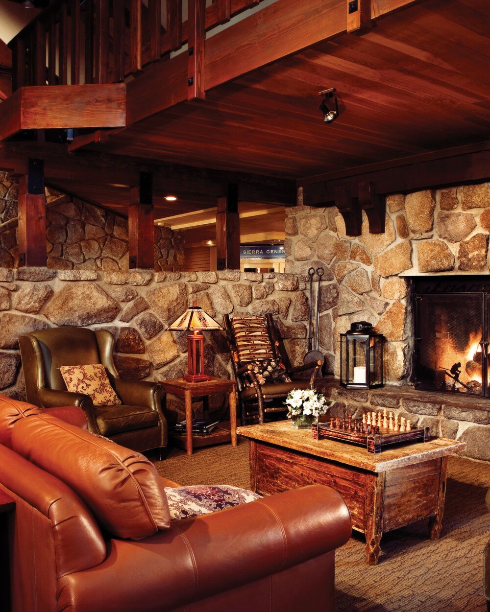 Lounge area at Mammoth Mountain Inn in California