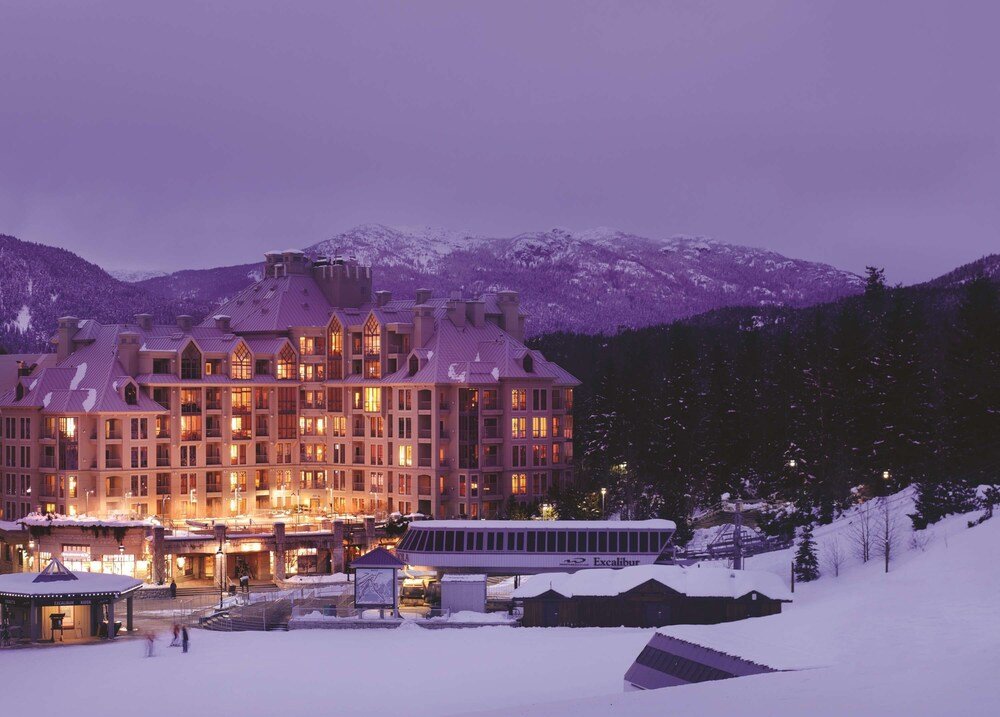 Large multi-storey Pan Pacific Whistler Mountainside hotel building