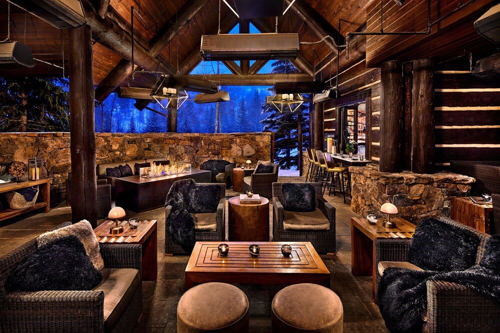 Cozy rustic interior with warm lighting at The Ritz-Carlton Bachelor Gulch