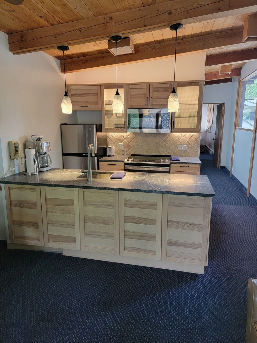 Modern kitchen with cabinets and counter space