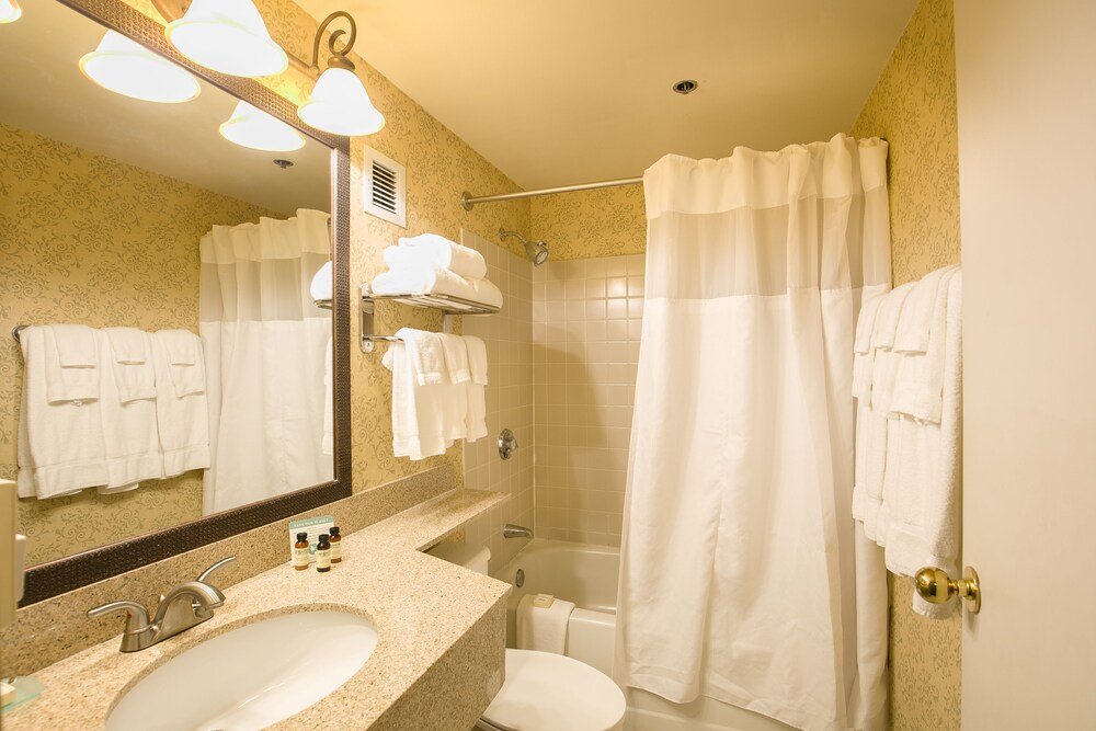 Bathroom with a vanity and bathtub