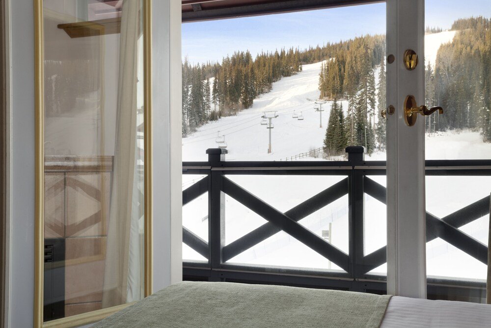 Guest room with a view at Sundance Lodge in Sun Peaks