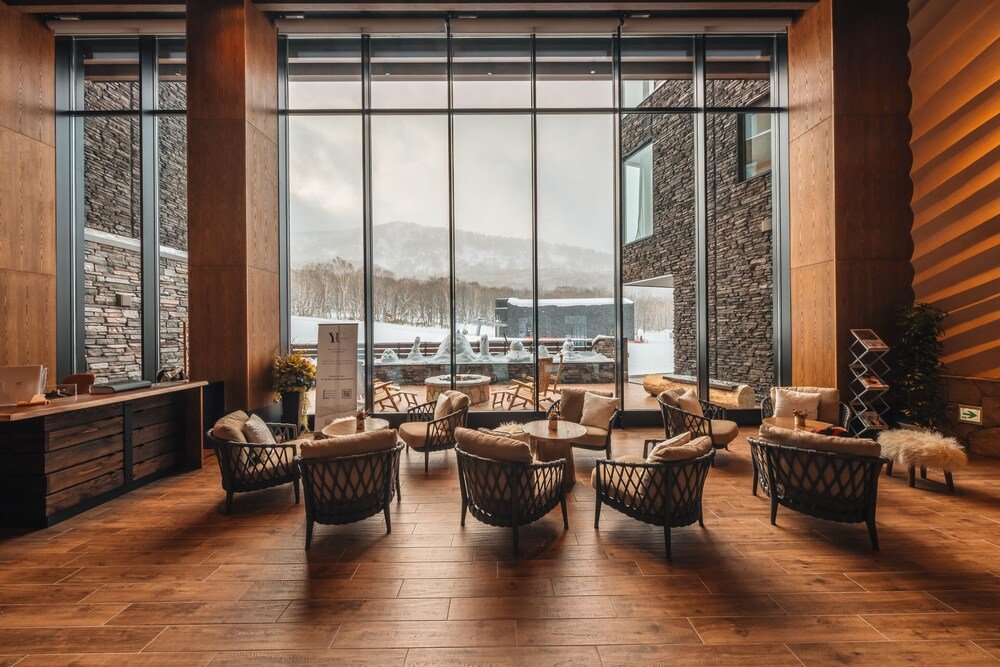 Indoor area with large windows